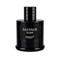 A glossy black bottle of Salvage Elixir by Brandy Designs, featuring white text on the front label, set against a plain white background.