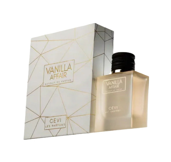 Vanilla Affair perfume bottle and packaging on a white background