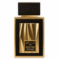 Asturi wood le bonheur edp 100ml perfume bottle with sleek rectangular design black gold textured wood panel