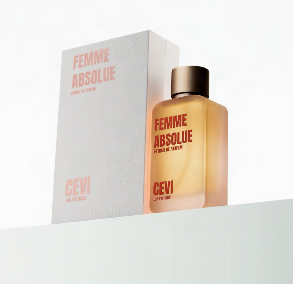Femme Absolue perfume bottle and packaging on a white background
