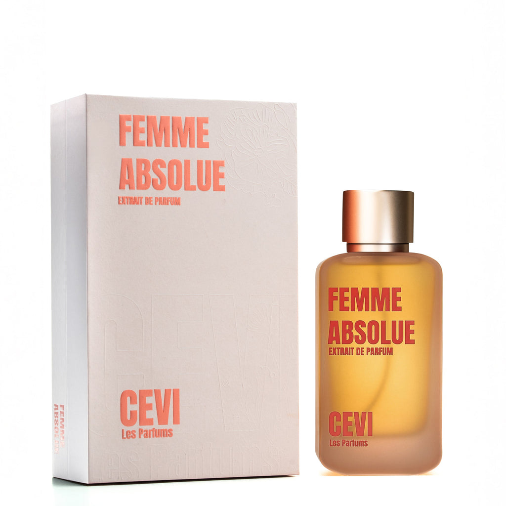 Femme Absolue perfume bottle and packaging on a white background
