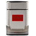 Silver textured perfume bottle with red label featuring shiyaara brand name in arabic and english for shiyaaka silver khadlaj edp 100ml