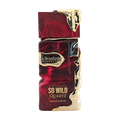 A luxurious red and black marbled perfume bottle with gold accents from le bonheur perfumes so wild quartz edp 100ml